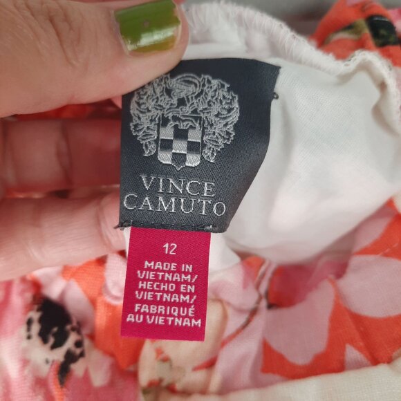 Vince Camuto Linen Off the Shoulder Floral Dress - Picture 5 of 10